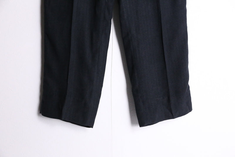 black shadow stripe brushed slacks