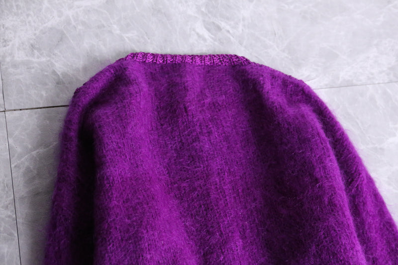 vivid purple short length alan cardigan