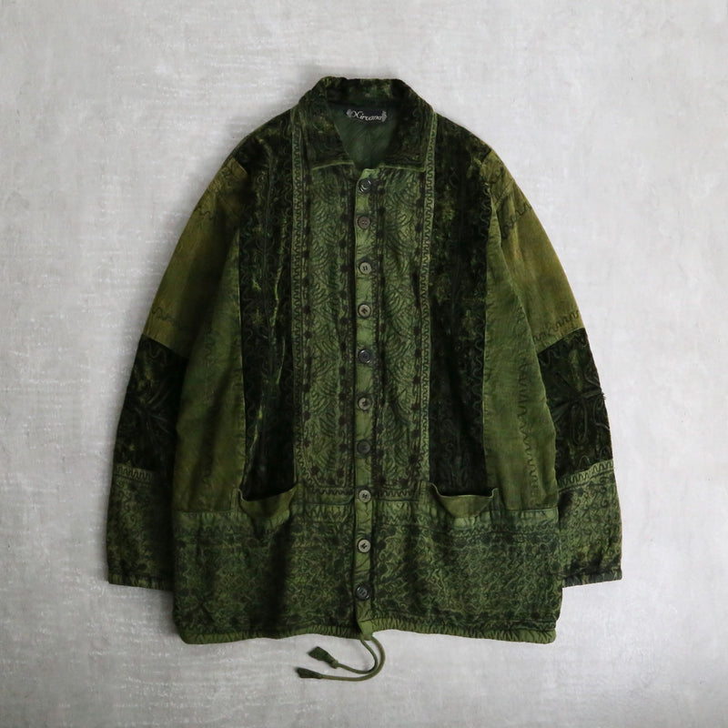 dark green wrinkle design jacket