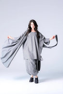 BISHOOL Bloom Jacquard Drape Cloth Top gray