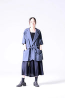 BISHOOL Cupra Jacquard 帯締 3Tuck Half Pants blue