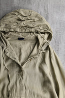 light khaki linen pullover hoodie