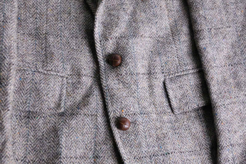 "Harris tweed" light grey tweed tailored jacket