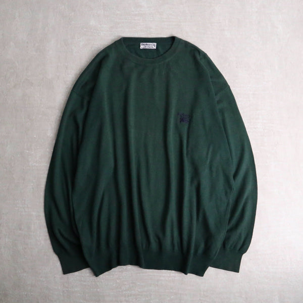 "Burberrys" dark green cotton knit