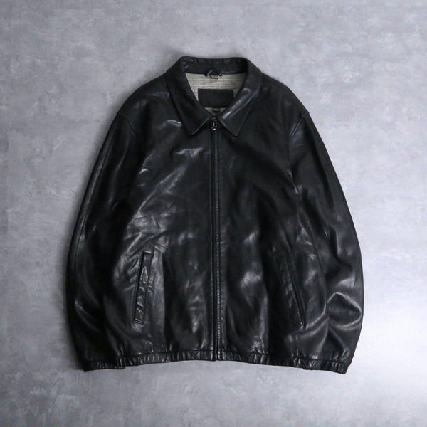 "St. John's Bay" black single lamb leather jacket