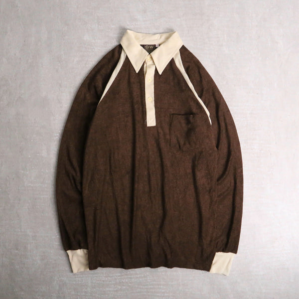 60’s〜70’s chocolate color pile polo shirt