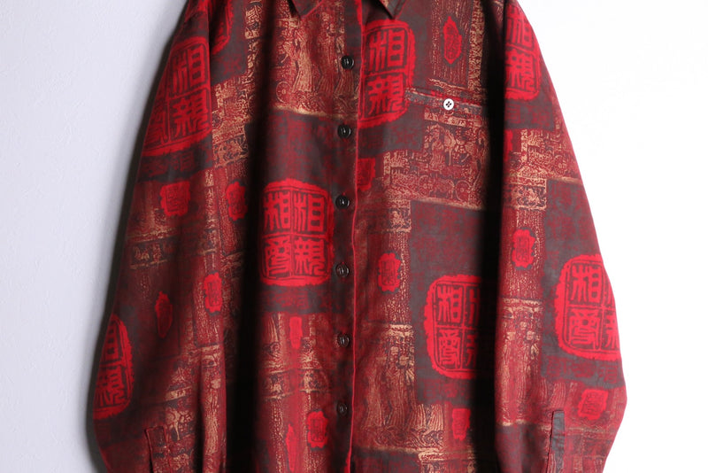 "CHICO'S" kanji design shirts jacket