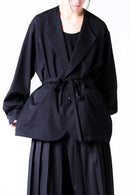 BISHOOL Wool Gabardine Fallen Collar Jacket