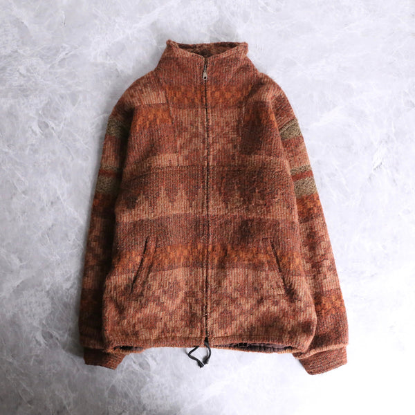 alpaca wool zip-up jacket