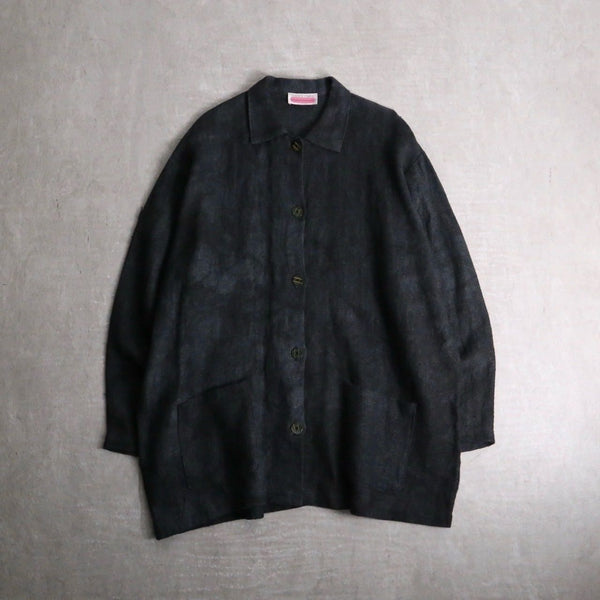 yarn dyed linen coverall jacket