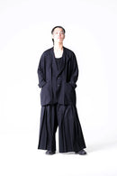 BISHOOL Wool Gabardine Fallen Collar Jacket