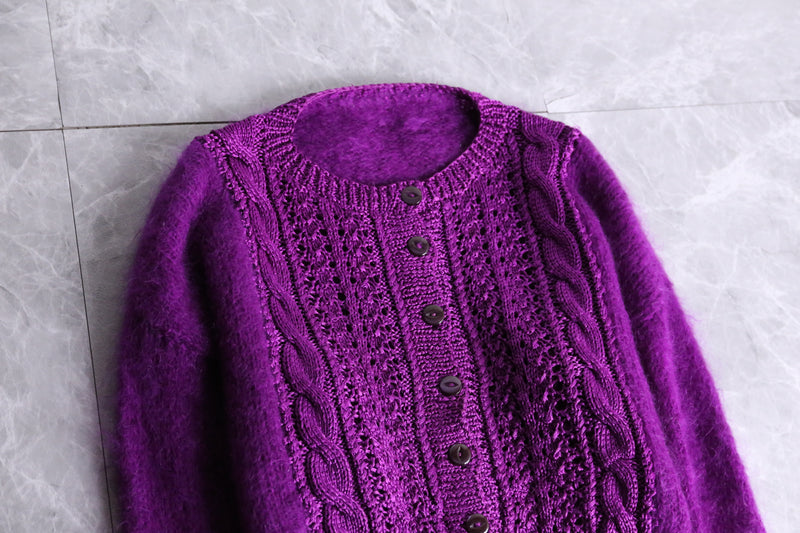 vivid purple short length alan cardigan