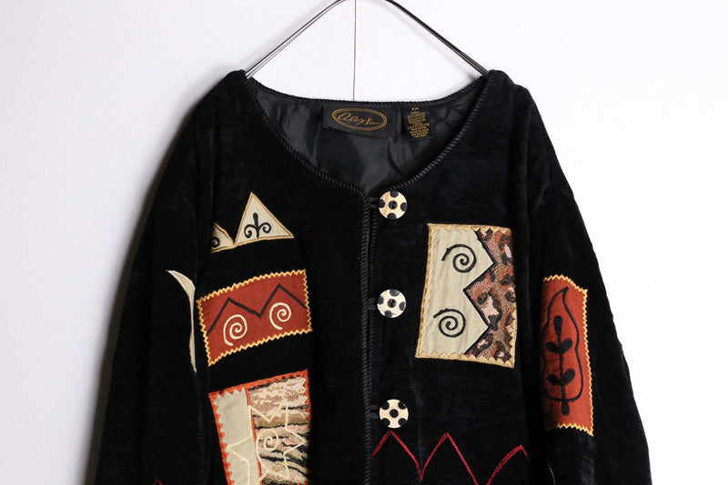 soft black patchwork jacket