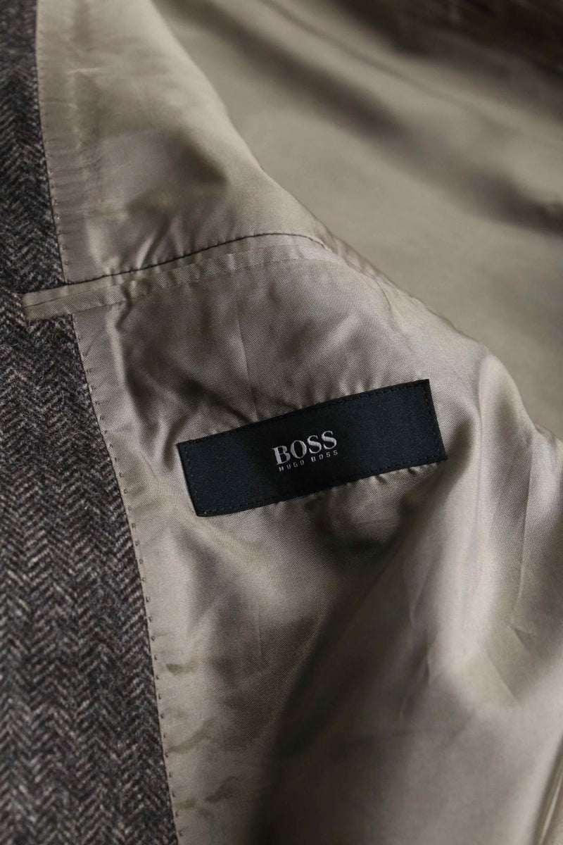 "HUGO BOSS" herringbone textile tailored jacket