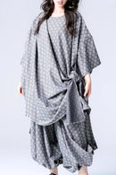 BISHOOL Bloom Jacquard Drape Cloth Top gray