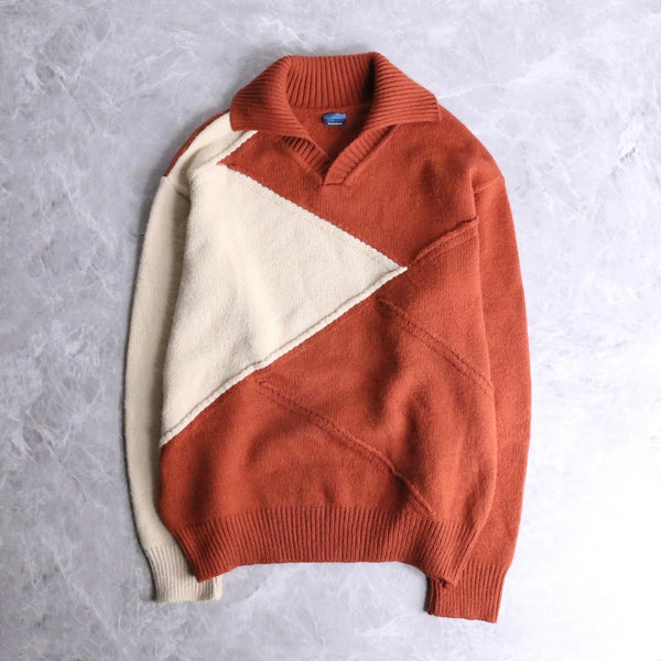 switching pattern knit pull-over