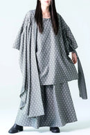 BISHOOL Bloom Jacquard Drape Cloth Top gray