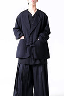 BISHOOL Wool Gabardine Fallen Collar Jacket