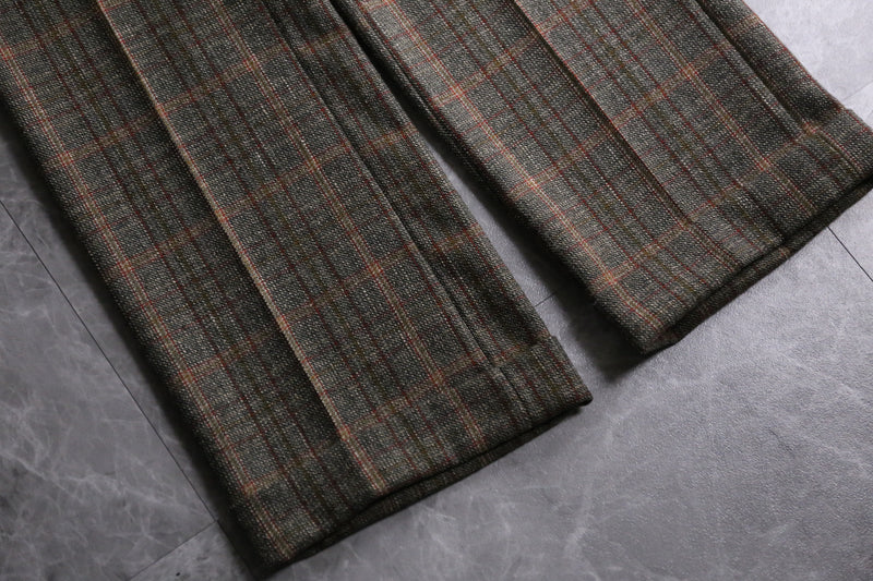 70's check tweed flare slacks