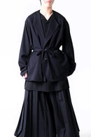 BISHOOL Wool Gabardine Fallen Collar Jacket