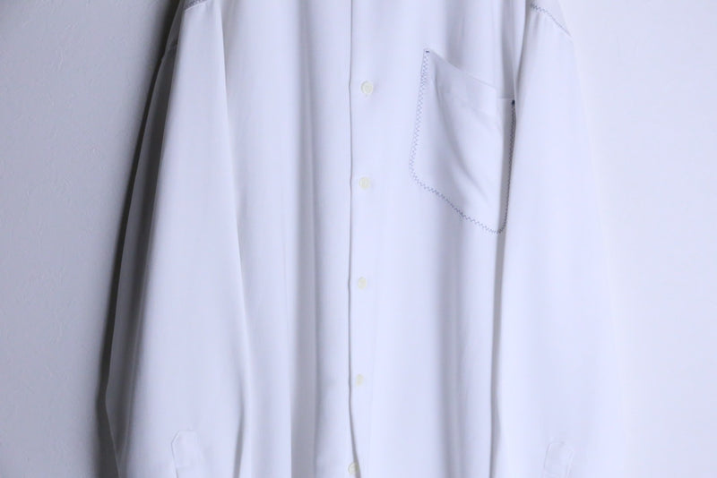 pure white design big rayon shirt