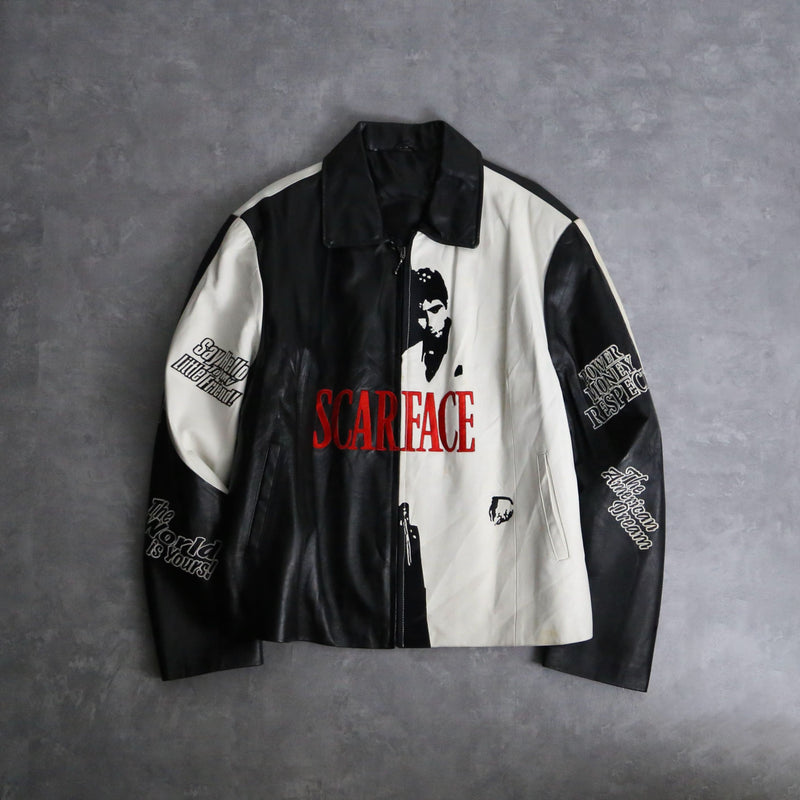 1990s "Scarface" leather bomber jacket