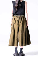 BISHOOL Wool Gabardine 帯締 3Tuck Half Pants mustard