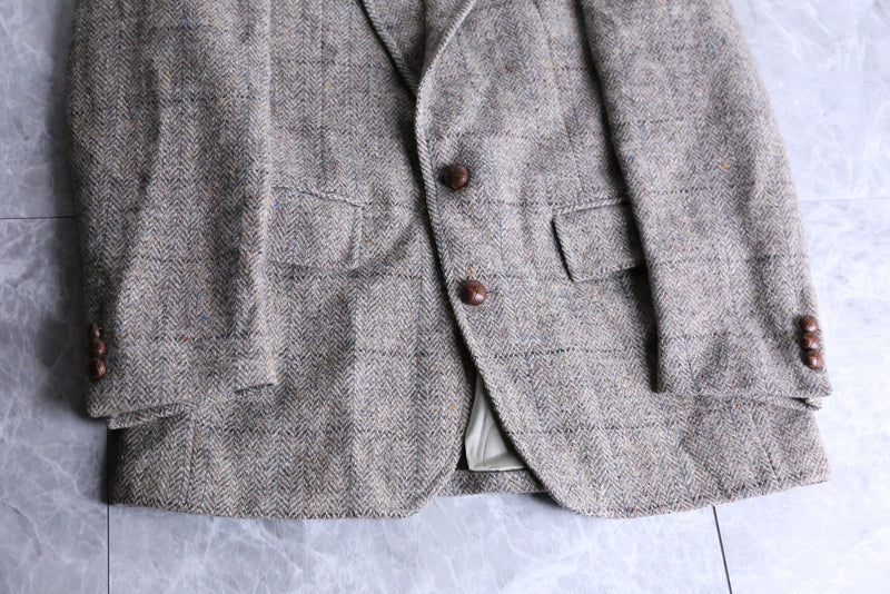 "Harris tweed" light grey tweed tailored jacket