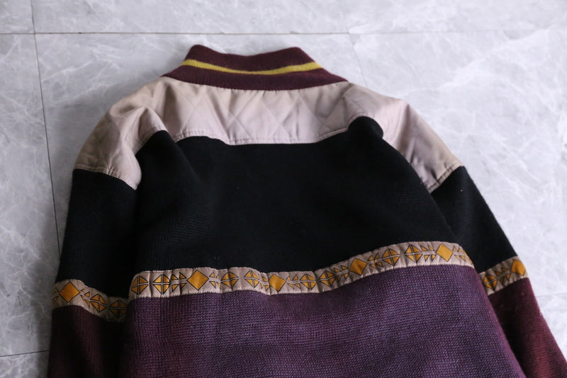 knit switch half-zip pull-over