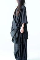 BISHOOL Bloom Jacquard Drape Cloth Top black