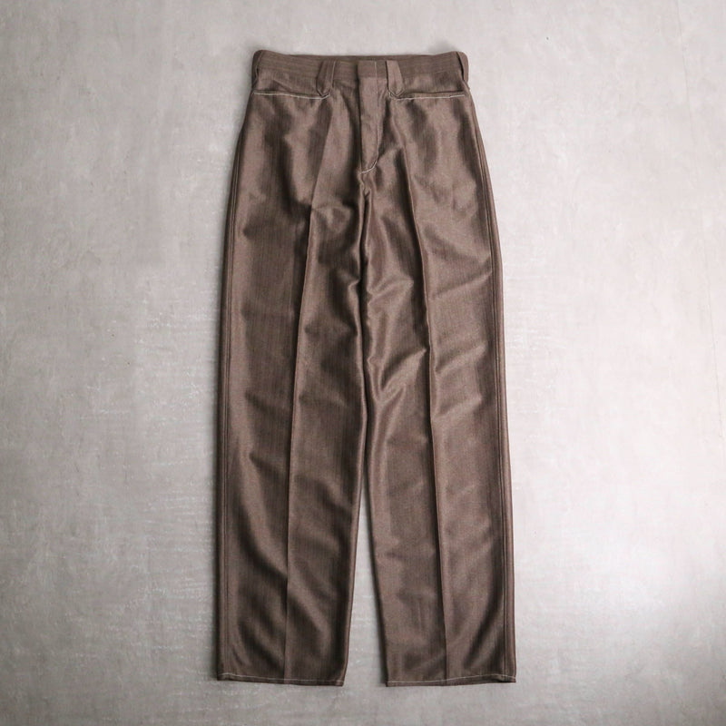 brown stitch design western pants