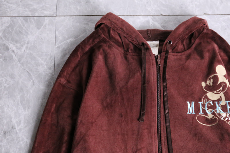 "Mickey" velour zip-up hoody