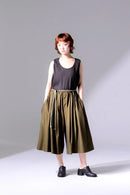 BISHOOL Wool Gabardine 帯締 3Tuck Half Pants mustard