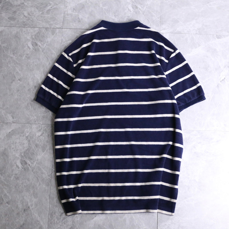 "Ralph Lauren" navy × white border polo shirt