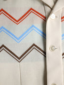 70's abstract horizontal stripe knit shirt