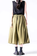 BISHOOL Cupra Jacquard 帯締 3Tuck Half Pants yellow