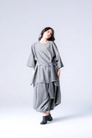 BISHOOL Bloom Jacquard OBI Top gray