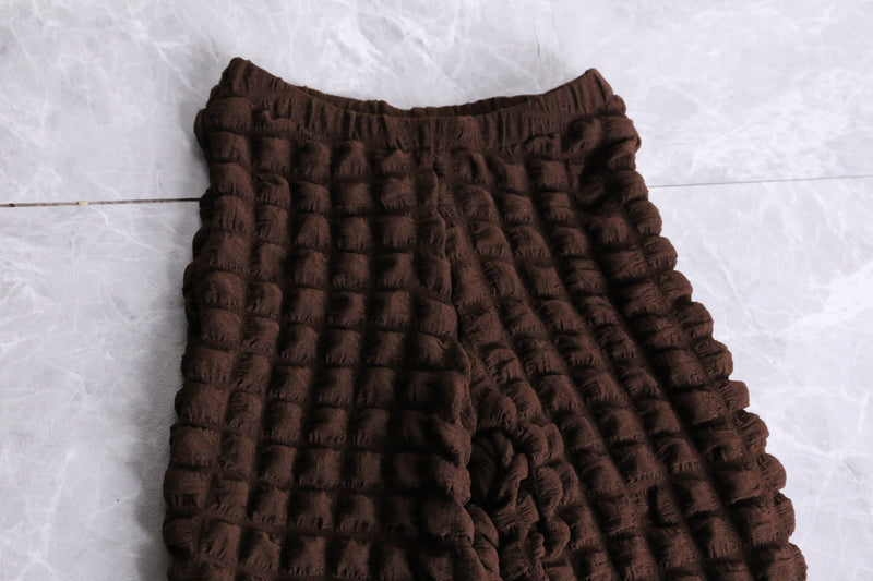 dark brown square pleats flare pants