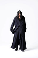 BISHOOL Wool Gabardine Zip Stand Shirt Jacket