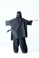 BISHOOL Bloom Jacquard Drape Cloth Top black