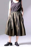 BISHOOL Cupra Jacquard 帯締 3Tuck Half Pants dark yellow
