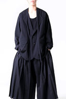 BISHOOL Wool Gabardine Fallen Collar Jacket