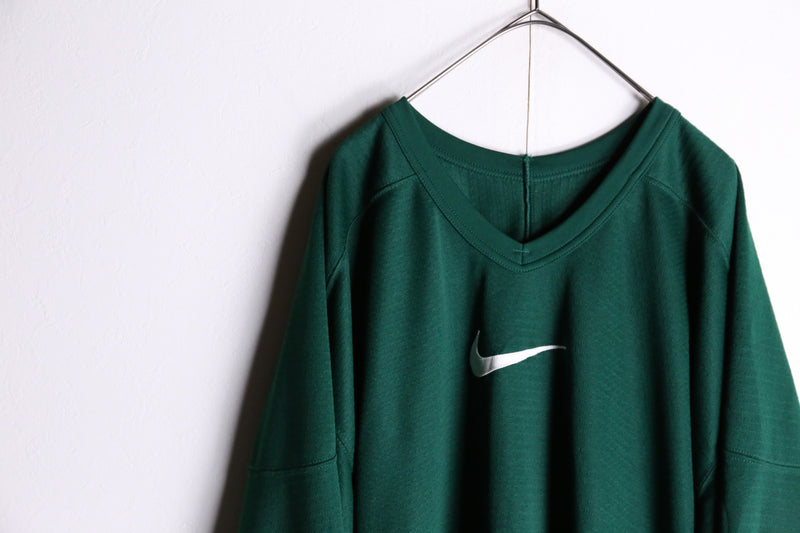 "NIKE" green mesh pull-over