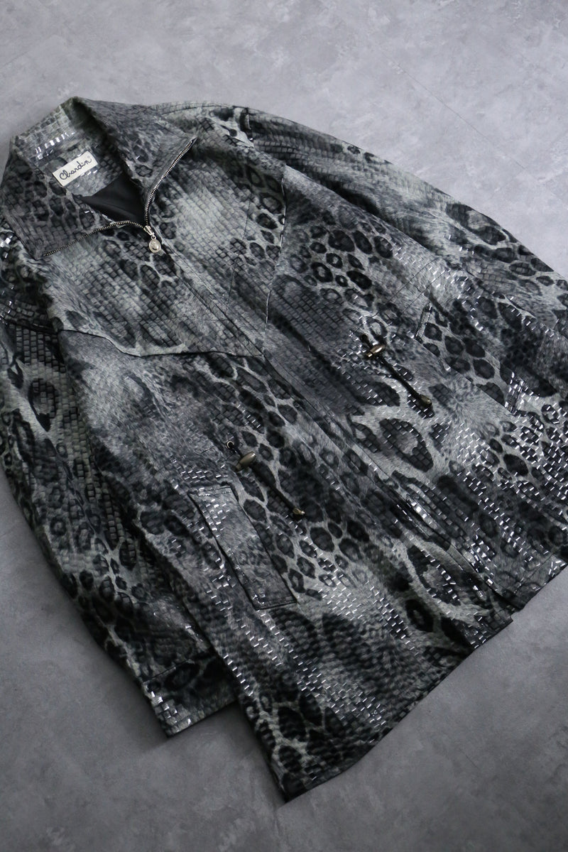 leopard pattern film pasting process jacket