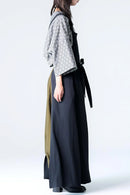 BISHOOL Double Satin Wrap KIMONO Cloth black