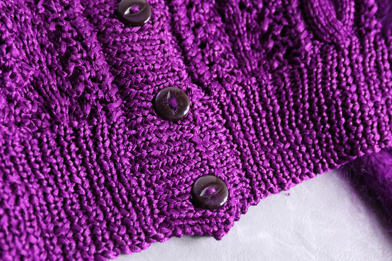 vivid purple short length alan cardigan