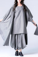 BISHOOL Bloom Jacquard Drape Cloth Top gray