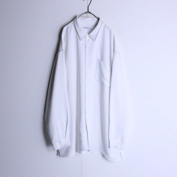 pure white design big rayon shirt