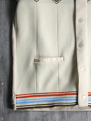 70's abstract horizontal stripe knit shirt