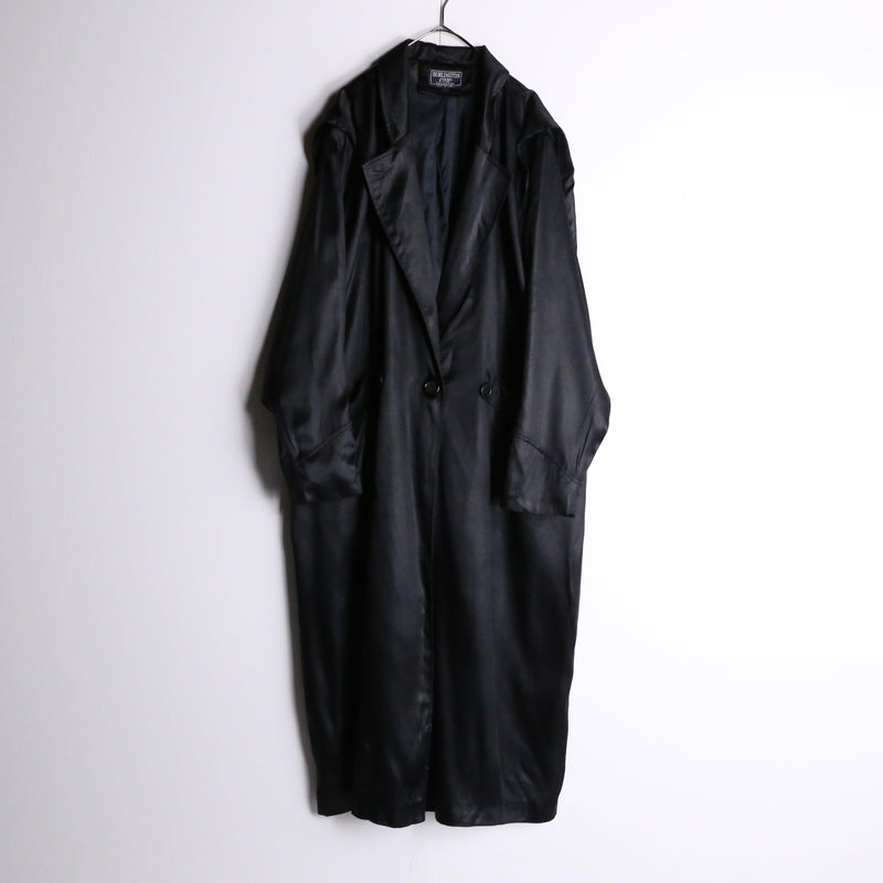 変形lapel design light long coat